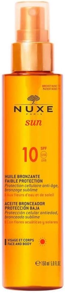 Nuxe Sun Tanning Oil - Face and Body SPF10 150ml Greenwize