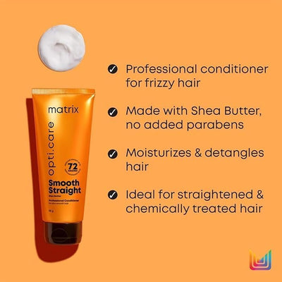 Matrix Opti.Care Professional Shampoo + Conditioner + Serum Combo for Salon Smooth Straight Hair | Control Frizzy Hair for up to 4 Days | With Shea Butter | No Added Parabens (200 ml + 98 g + 100 ml) Greenwize