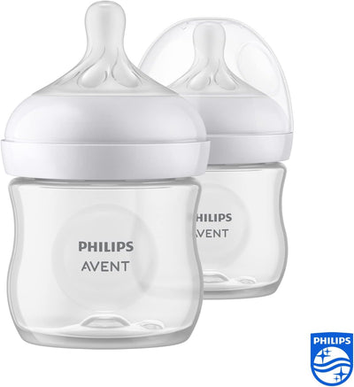 Philips Avent Natural Response Baby Bottle - 2 x 125ml Baby Milk Bottle for Newborns and Up, BPA Free, 0+ Months (Model SCY900/02) Philips Avent