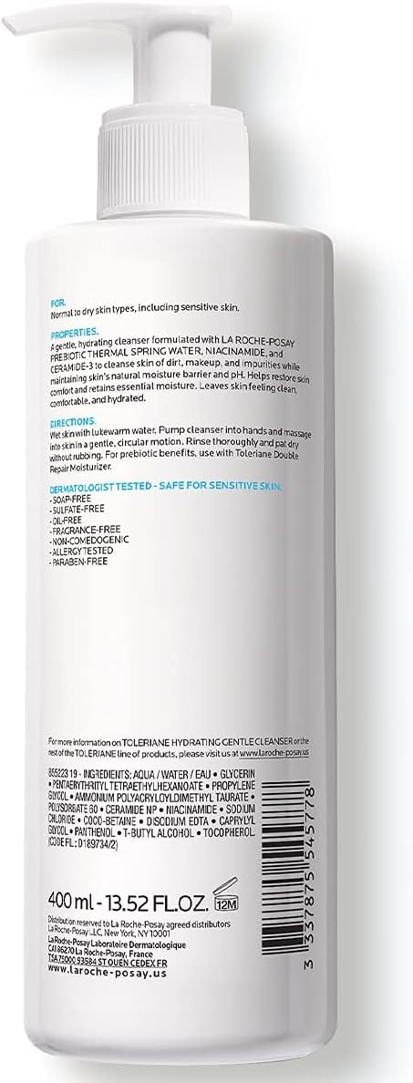 La Roche-Posay Toleriane Cleansing Cr Skincare-beauty, 0.96 pounds (Pack of 1) | 400ml La Roche-Posay