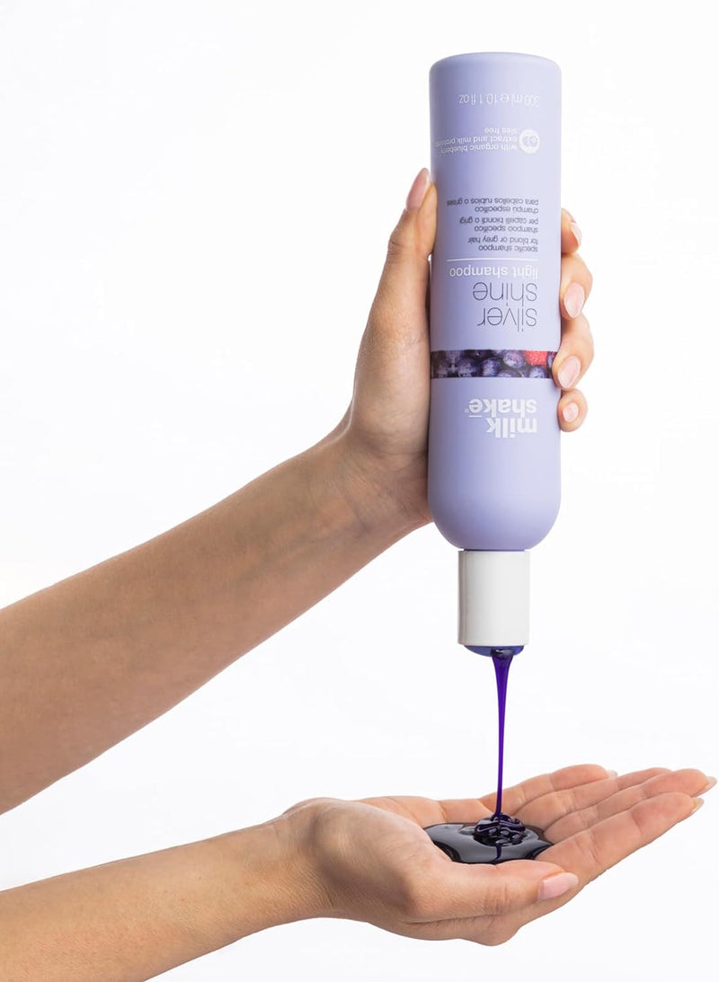 milk_shake | silver shine light shampoo | Intensive Shampoo specific for Blond or Grey hair | 300 ml| Anti-yellow Shampoo with Purple Pigments Milkshake