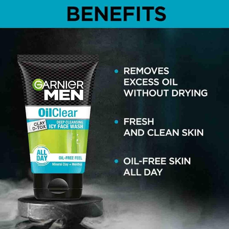 Garnier Men Oil Clear deep cleansing Facewash, 100g Garnier