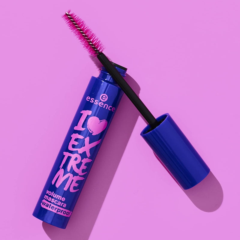 ESSENCE I LOVE EXTREME WATERPROOF VOLUME MASCARA - BLACK, 12ml. ESSENCE