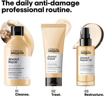 ’Oréal Professionnel Conditioner, With Protein And Gold Quinoa for Dry And Damaged Hair, Serie Expert Absolut Repair L’Oréal Professionnel