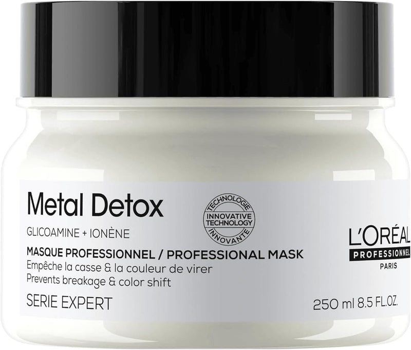 L’Oréal Professionnel | Metal Detox Hair Mask, for Smooth, Strong & Shiny Looking Hair, Protects Coloured Hair From Damage, Rich & Creamy Texture, Serie Expert, 250 ml L’Oréal Professionnel