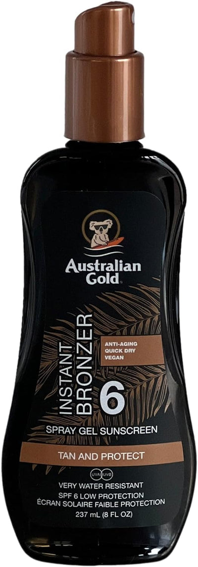 Australian Gold SPF 6 Spray Gel Sunscreen with Instant Bronzer 237ml (Pack of 40) Australian Gold