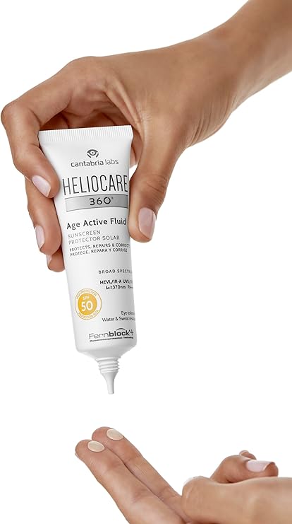 Heliocare 360° - Age Active Fluid, Sun Cream SPF50, Anti Ageing Protection, Water and Sweat Resistant, 50ml Heliocare 360°