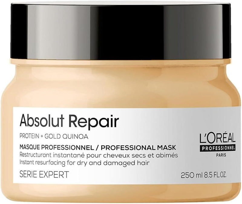 L’Oréal Professionnel Absolut Repair, Mask, With Protein And Gold Quinoa for Medium-Thick Dry And Damaged Hair, Serie Expert, 250 ml L’Oréal Professionnel