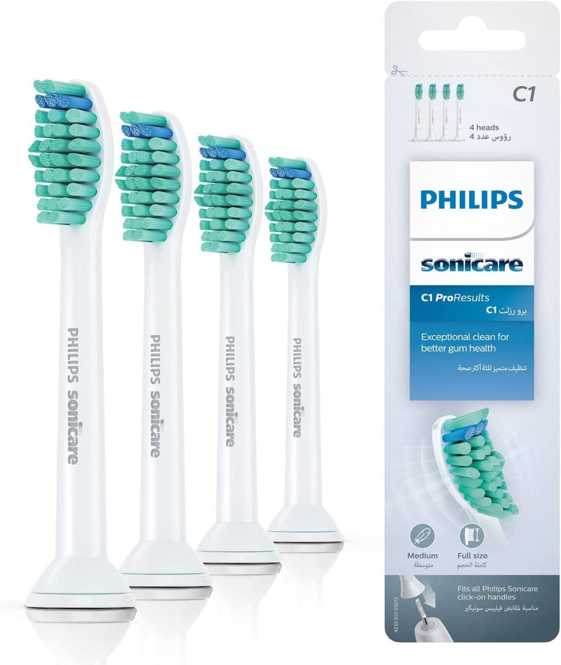 Philips Genuine Sonicare Pro Results Brush Heads, White, Pack of 4 - HX6014/07 Philips