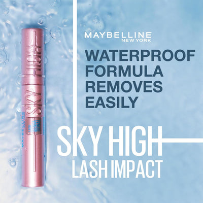 Maybelline New York Lash Sensational Sky High Mascara, Volumising & Lengthening Mascara, Waterproof Flake-Free Formula Infused With Bamboo Extract & Fibres, Very Black, 7 Ml Maybelline