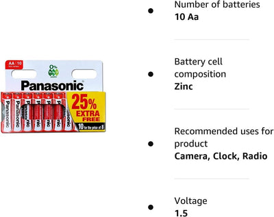 Panasonic AA 2917 Zinc R06R0 Special Power Battery 10 Count (Pack of 1) Panasonic