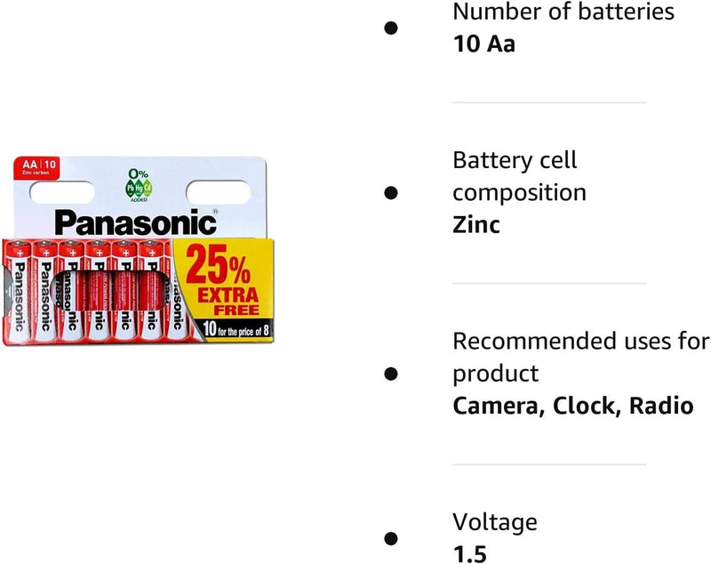 Panasonic AA 2917 Zinc R06R0 Special Power Battery 10 Count (Pack of 1) Panasonic