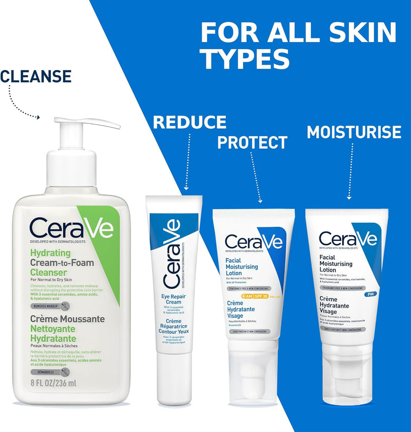 CeraVe Eye Repair Cream with 3 Essential Ceramides and Hyaluronic Acid for Dark Circles & Puffiness 14ml CeraVe