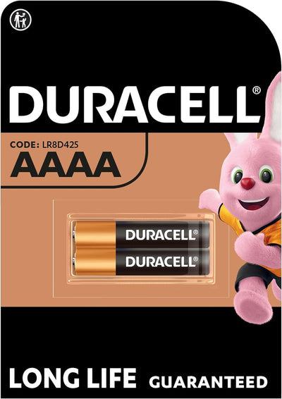 Duracell Specialty Alkaline AAAA Battery 1,5V, Pack of 2 (LR8D425) Designed for Use in Digital Pens, Medical Devices and Headlamps Duracell