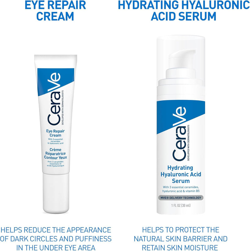 CeraVe Eye Repair Cream with 3 Essential Ceramides and Hyaluronic Acid for Dark Circles & Puffiness 14ml CeraVe