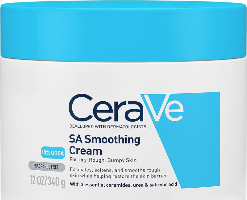 CeraVe SA Smoothing Cream for Rough and Bumpy Skin 340g with Salicylic Acid and 3 Essential Ceramides (Packaging May Vary) CeraVe