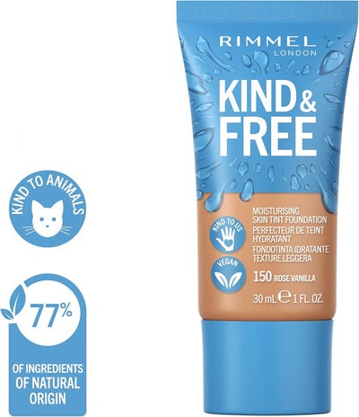 Rimmel Kind + Free Moisturising Skin Tint Foundation, Rose Vanilla 150 Rimmel