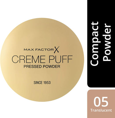 Max Factor Cream Puff Pressed Compact Powder, 21 g, 05 Translucent Max Factor