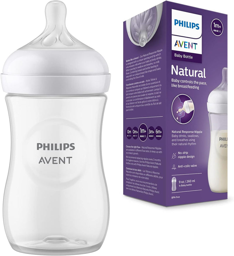 Philips Avent Natural Response Baby Bottle 1+ Months 260ml (Model SCY903/01) Philips