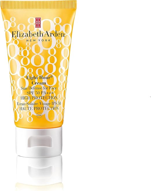 Elizabeth Arden Eight Hour Cream Sun Defense Face Cream SPF50 PA+++, 50ml, High SPF Factor, Broad Spectrum UVA UVB Sunscreen for Face and Body Elizabeth Arden