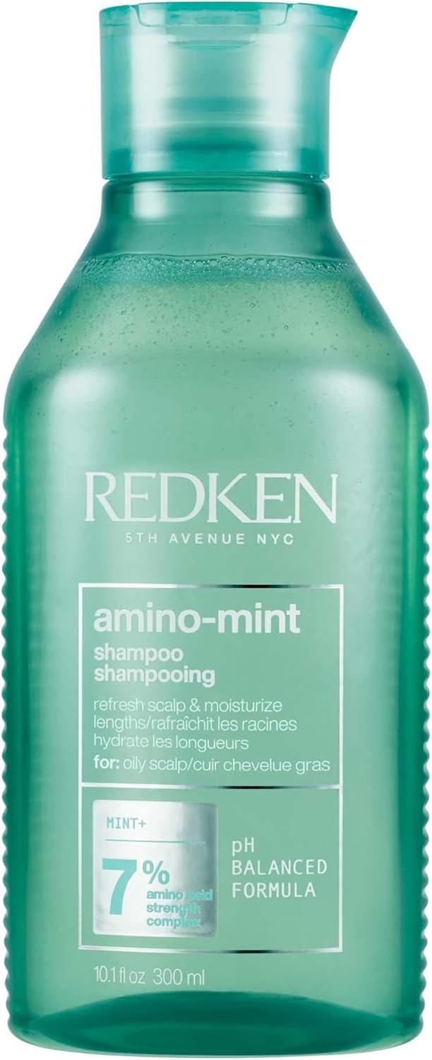 Redken Scalp Relief Shampoo, Soothing Formula, Amino Mint, 300 milliliters (Pack of 1) | Cleanses and purifies greasy hair, sensitised lengths, refreshes the roots, adds no weight Redken