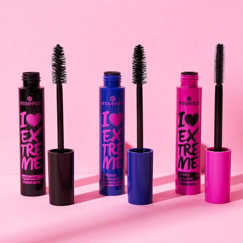 ESSENCE I LOVE EXTREME WATERPROOF VOLUME MASCARA - BLACK, 12ml. ESSENCE