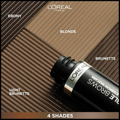 L'Oréal Paris Volumising Brow Mascara, Longwear Brow Gel for Fuller Looking Eyebrows, Up To 24 Hours Wear, Water Resistant, Infallible Brows, 5 ml, Shade: 5.0 Light Brunette L'Oréal Paris