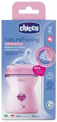 Chicco Naturalfeeling Feeding Bottle 250ml Pink 2m+ CHI47 Chicco
