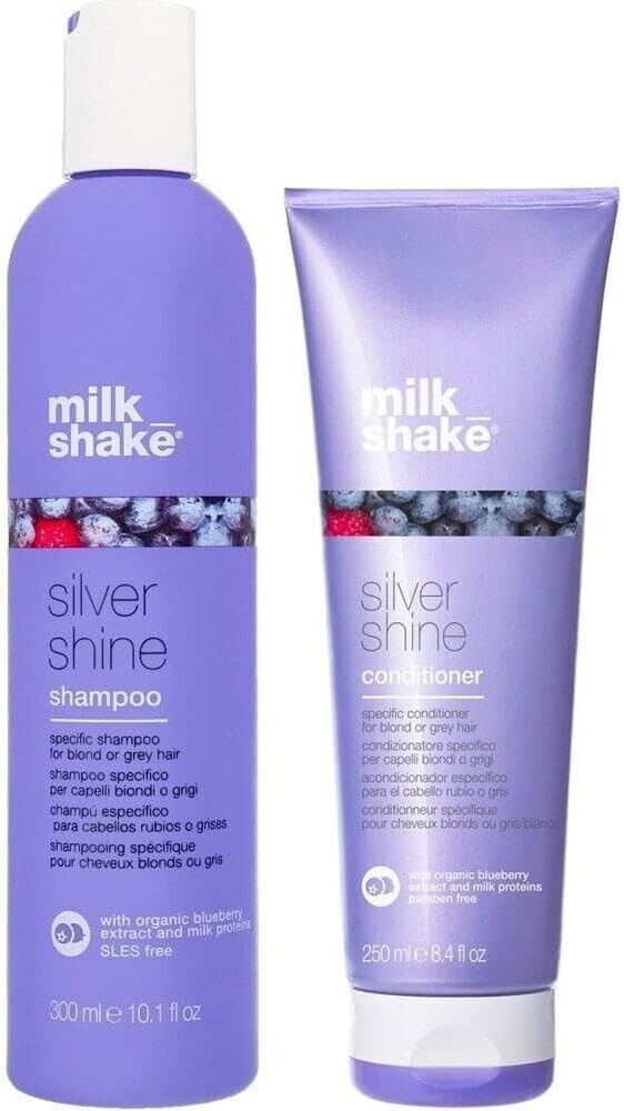 milk_shake Silver Shine Shampoo 300ml & Conditioner 250ml for Blond or Grey hair Milkshake