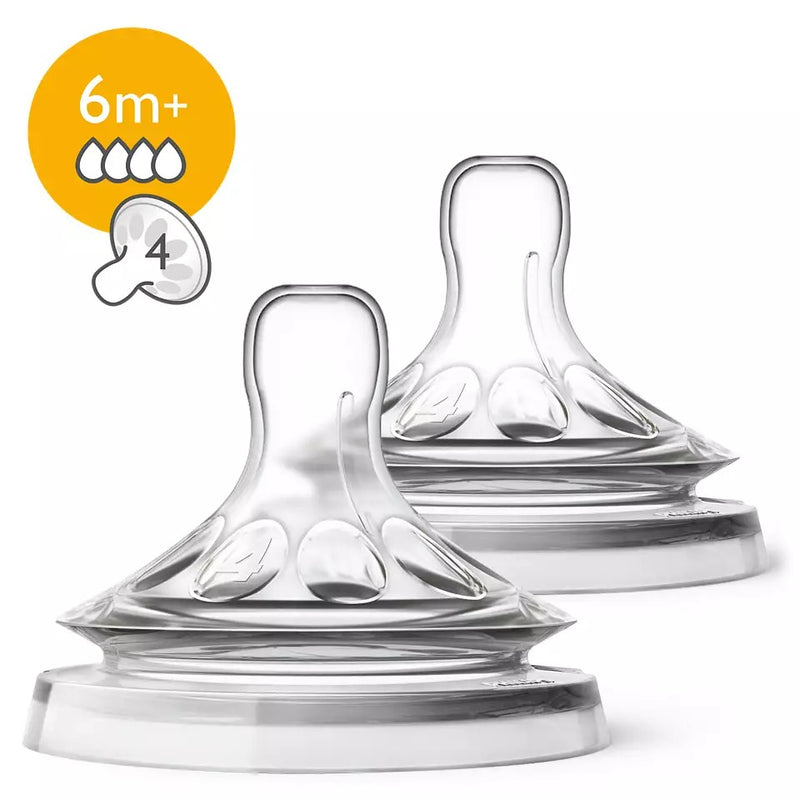 Philips Avent Natural Fast FLow Teat 6m+ (Pack of 2) SCF044/27 Avent