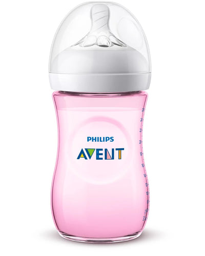 Philips Avent Natural baby bottle 260ml (Pink) 1m+ Single SCF034/10 Avent