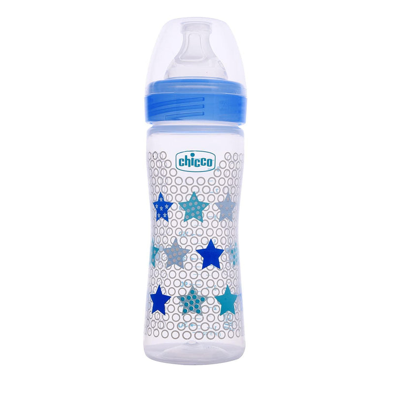 Chicco Well Being Bi-Pack Feeding Bottle Blue 250ml 2m+ CHI36 Chicco