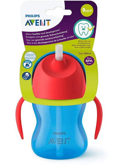 Philips Avent Straw Cups 200ml (Red/Blue) 9m+ SCF796/00 Avent