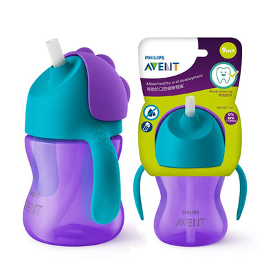 Philips Avent Straw Cups 200ml (Light Blue/Purple) 9m+ SCF796/00 Avent