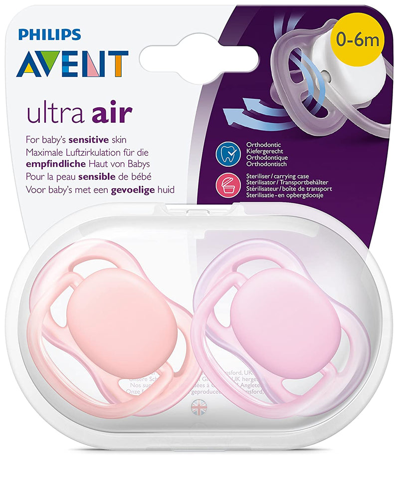 Philips Avent Ultra Air Pacifier (Orange/Pink) 0-6m SCF245/20 Avent