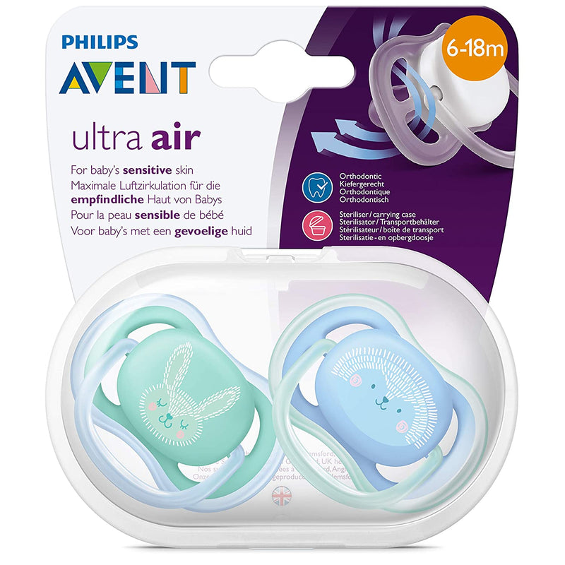 Philips Avent Ultra Air Pacifier 6-18m (Blue/Green) SCF344/22 Avent