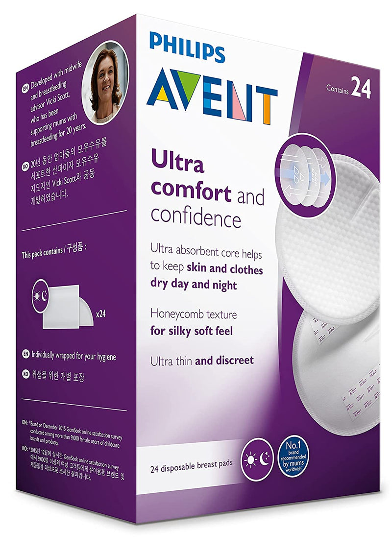 Philips Avent Disposable Breast Pads 24 Count (Pack of 1) SCF254/24 Avent